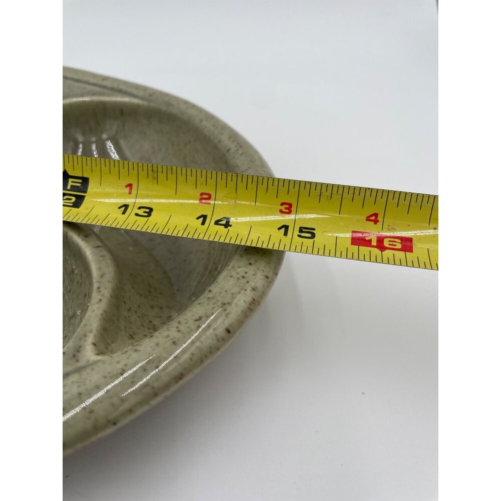 Red Wing USA 80S Vintage Green Relish Tray Oval Serving Dish Ceramic Mid-Century - Picture 6 of 7